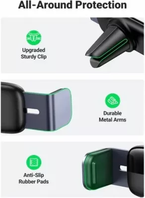 Mbajtëse telefoni për veturë UGREEN Mini Air Vent 10422, rotacion 360°, për 4.7-7.12", e zezë, paketim kuti