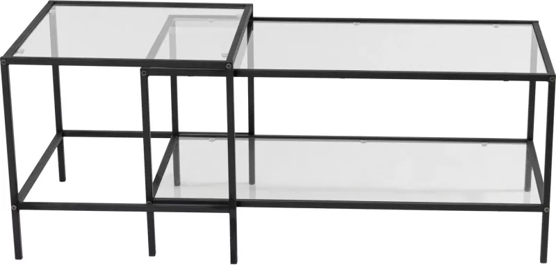 Set tavolinash kafeje Hanah Home, Sevay, e zezë