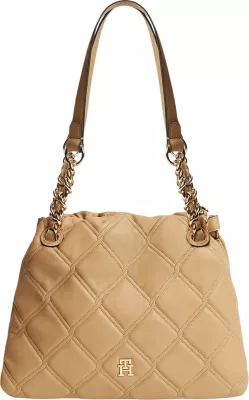 Çantë tote për femra Tommy Hilfiger TH Feminine Mini Tote AW0AW18716, ngjyrë baltë