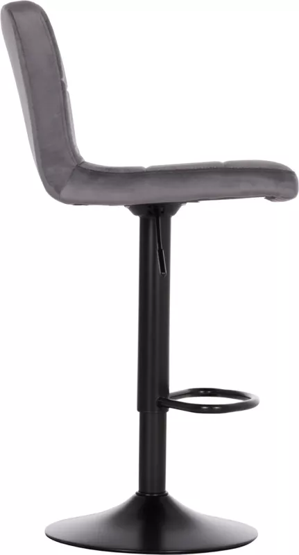 Karrige për bar rrotulluese DIANA, kadife gri, metal i zi mat, FH202.41, 44x52x109cm, set prej 2 copësh