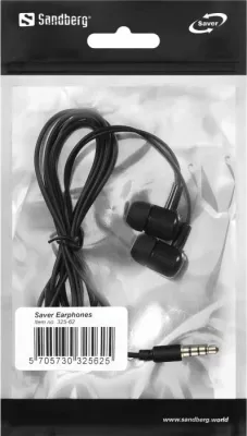 Kufje me kabllo Sandberg Saver 325-62, 3.5mm MiniJack, 1.2 m, të zeza