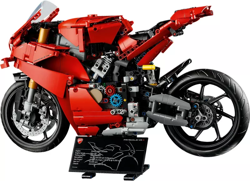 Set ndërtimi LEGO Ducati Panigale V4 S, 1603 copë, ngjyrë e kuqe