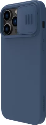 Mbështjellës Nillkin CamShield Silky Silicone për iPhone 14 Pro, me mbrojtëse kamere, Blu