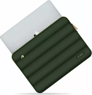 Mbështjellës laptopi Tech-Protect Puffy 13-14 inç me çantë aksesorësh, ulliri