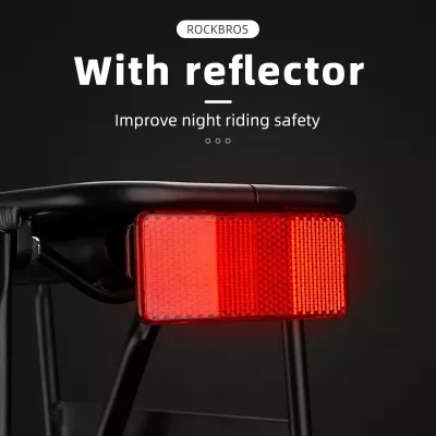Raft biçiklete Rockbros 33210004001 me rafte dhe dritë LED, e zezë