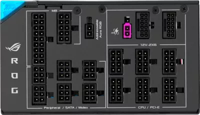 Furnizues energjie (PSU) ASUS ROG Thor 1600W Titanium III, 80 Plus Titanium, ATX 3.1, plotësisht modular, 2x 12VHPWR, OLED, zi/argjend