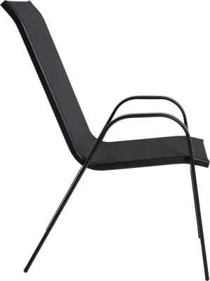 Karrige për jashtë LEON FH5000.03, metal i zi-tekstilene e zezë, 55x77x95H cm