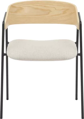 Karrige për ngrënie KORIN FH9975.01 metal-bezhë, dru, 54x51x72.5H cm, set prej 2 copë