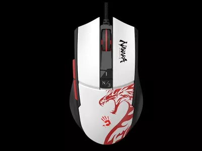 Maus A4Tech Bloody L65 MAX RGB Naraka, i bardhë-zi