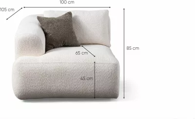 Divan dy ulëshe Atelier del Sofa, Sofia (L1 + 1R), i bardhë