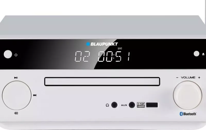 Mini sistem audio Blaupunkt MS30.2BT Edition me Bluetooth, USB, CD, i bardhë
