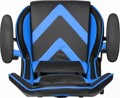 Karrige gaming Marvo CH-106BL, 180° recline, deri 150 kg, lëkurë PVC, e zezë/kaltër