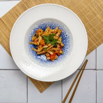 Pjatë për pasta Fine Dine Serenity ø300 mm, porcelan, blu, set 6 copë