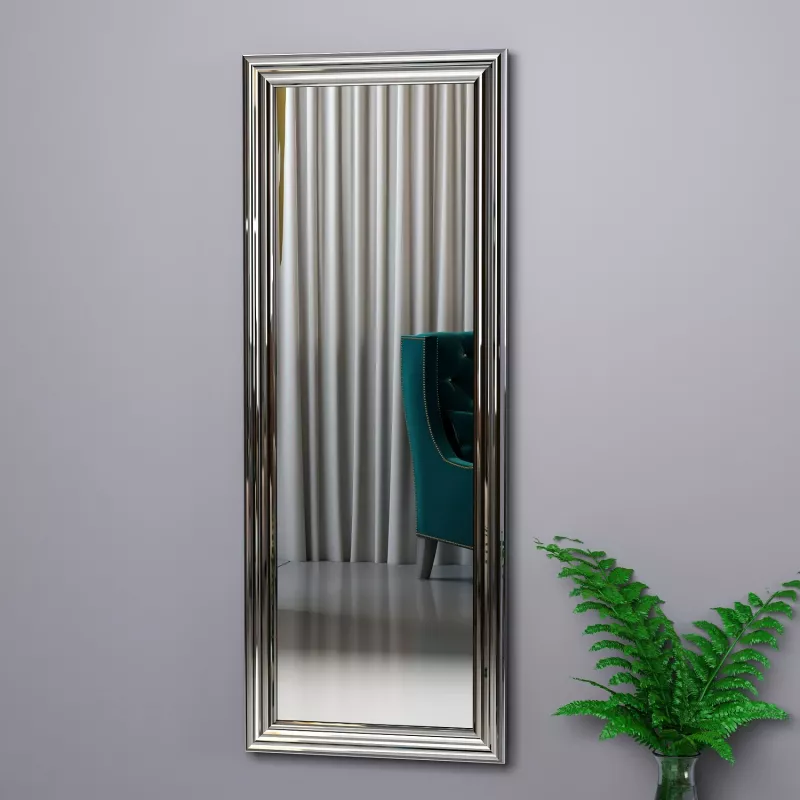 Pasqyrë me kornizë argjendi, Hanah Home, Smooth, 40x105cm