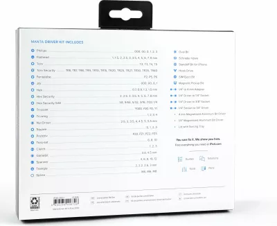Set bitash precize, iFixit, Manta EU145392, 112 copë, zi/kaltër