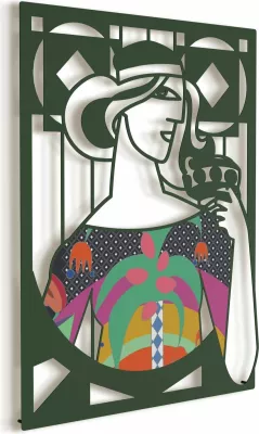 Aksesor dekorativ metalik për mur Wallity, Mystic Grace - APT819, 44x56cm