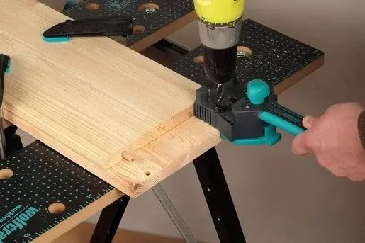 Dowelmaster Wolfcraft, 4640000, për bashkime druri, E zezë