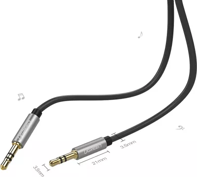 Kabllo audio AUX Ugreen AV119 10733, 1m, mini jack 3.5mm, e zezë