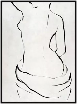 Pikturë dekorative FIGURA, kanavacë, ngjyrë e bardhë dhe e zezë, 60x90x5cm