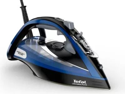 Hekur me avull, Tefal, FV9848E0 Ultimate Pure, 3200W, depozitë 350 ml, avull 60 g/min, shpërthim 260 g/min, zi/blu