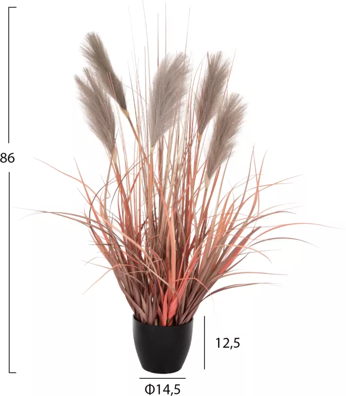Bimë sintetike dekorative në vazo FH4015 bar + pendë Φ14,5x12,5-86Hcm
