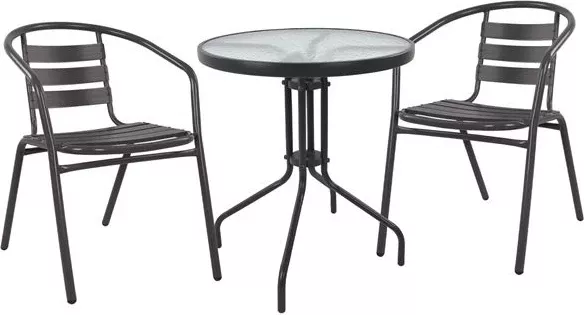 Set kopshti tavolinë Lima & karrige Laura FH10467, 3 pjesë, hiri