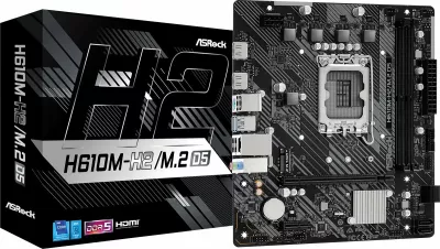 Pllakë amë ASRock H610M-H2/M.2 D5 Micro ATX, DDR5, M.2, Dual HDMI, Gigabit LAN, e zezë
