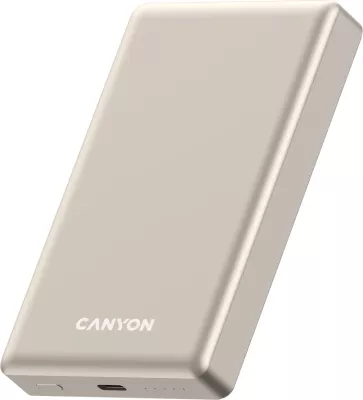 Power bank CANYON OnPower 510 10000 mAh PD 20W magnetik (MagSafe) wireless 15W, Beige