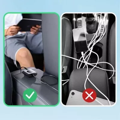 Karikues veture Joyroom JR-CL05 72W 5 porta (3x USB-A + 2x USB-C) 3A, kabllo 1.5m, e zezë
