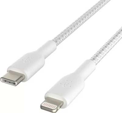 Kabëll Belkin CAA004BT1MWH, 1 m, Lightning, USB C, Bardhë