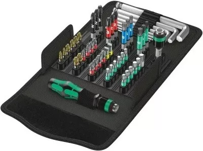 Set veglash Wera KK 100, 52 copë, kuti tekstili