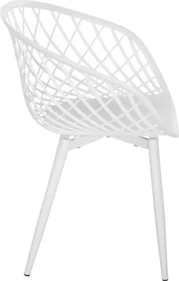 Karrige ARIADNE FH8001.31 polipropileni e bardhë-këmbë metali të bardha 62x54x81Hcm., set prej 4 copash