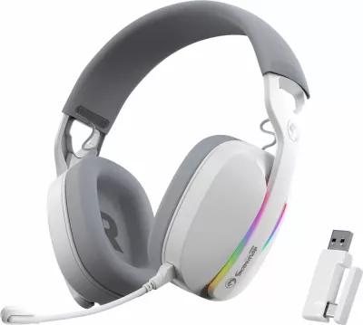 Kufje Marvo HG9086W Wireless Gaming RGB, 2.4G/BT5.3/Me kabllo, E bardhë