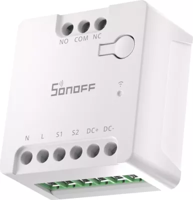 Switch i mençur Sonoff MINI-D, WiFi, Matter, AC/DC 12-48V, kontakt i thatë, Bardhë
