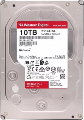 Hard disk intern WD Red Plus WD100EFGX 10TB 3.5\" SATA 6Gb/s 7200rpm 512MB