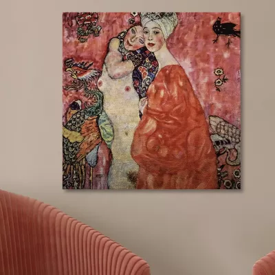 Pikturë dekorative në kanavacë, art i Gustav Klimt, shumëngjyrëshe, 100x100cm