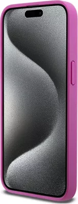 Mbështjellës DKNY Leather Monogram Pattern Metal Logo MagSafe për iPhone 15 Pro Max, Rozë