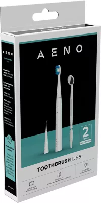 Furçë dhëmbësh elektrike AENO DB8, 30000 rpm, 3 mënyra, IPX7, 3 koka furçe + vegël pastrimi + pasqyrë, e bardhë