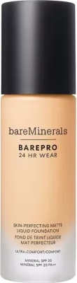 Fondatinë bareMinerals BarePro 24HR Wear Skin-Perfecting Matte Liquid Foundation SPF20 për femra Fair 15 Warm 30ml