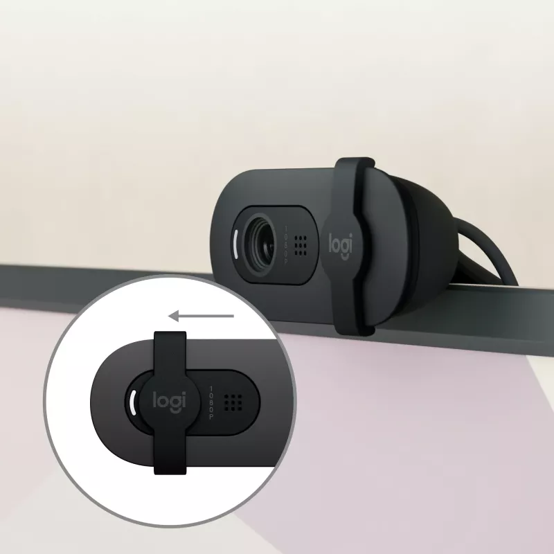 Webcam Logitech Brio 105, 2 MP, Full HD, kabllo USB-A, e zezë thumbnail 5