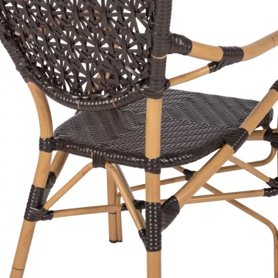 Karrige alumini FH5926.01, pamje bambuje, ratan PE kafe, 56x62x95H cm