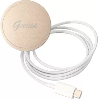 Mbështjellës Guess Marble Collection me MagSafe dhe karikues wireless për iPhone 14 Plus, 6.7", i zi, set