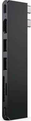 Hub Satechi Pro Hub Slim, dual USB-C, 2x USB-A, USB4, HDMI 4K, SD/microSD, USB-C, Midnight i zi