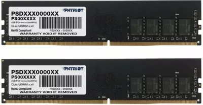 RAM Memorje Patriot Signature Line PSD416G3200K 16GB (2x8GB) DDR4 3200MHz CL22 UDIMM 1.2V, PCB e zezë, set 2 copë