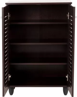 Dollap këpucësh PROLLY FH9608.01 melaminë ngjyrë wenge-2 dyer-4 rafte 60x34x88Hcm