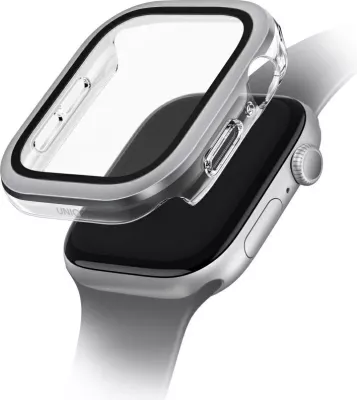 Mbështjellës UNIQ Voute për Apple Watch Series 10, 42mm, xham i temperuar, argjendtë