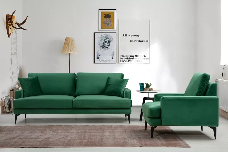 Karrige Wing Atelier del Sofa, Papira, ngjyrë jeshile mente