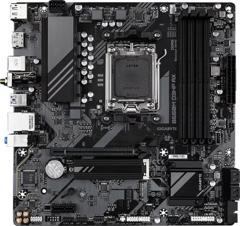 Pllakë amë Gigabyte GA-B650M D3HP AX, Socket AM5, micro ATX