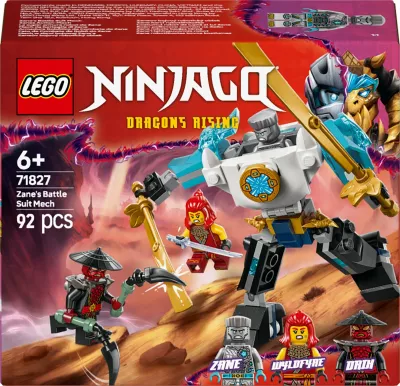 Set LEGO NINJAGO Mech në armaturë beteje të Zane 71827, 92 copë
