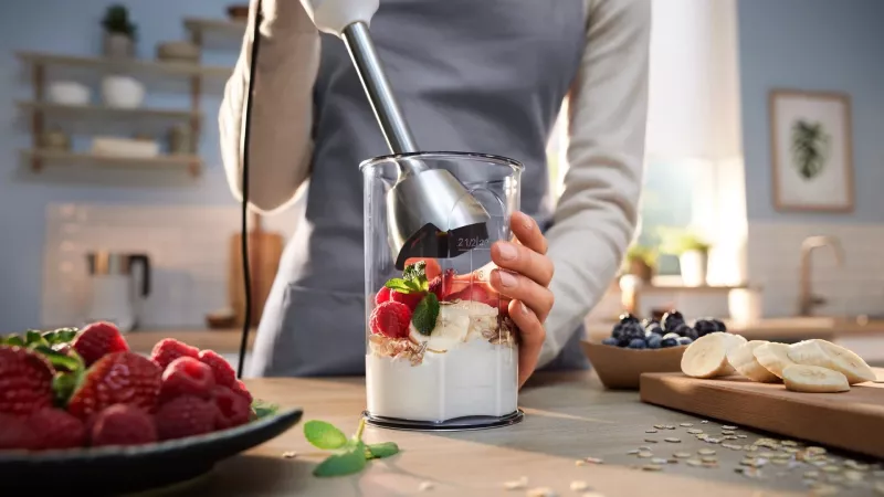 Blenderi Bosch Serie 4 MSM4W210, 0.6 L, 600 W, i Zi dhe i Bardhë